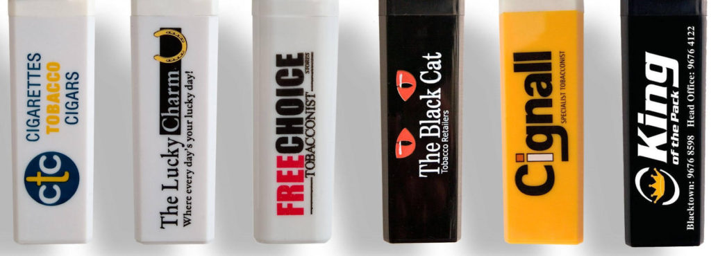 custom printed disposable lighters with branding for tobacconists and retail businesses