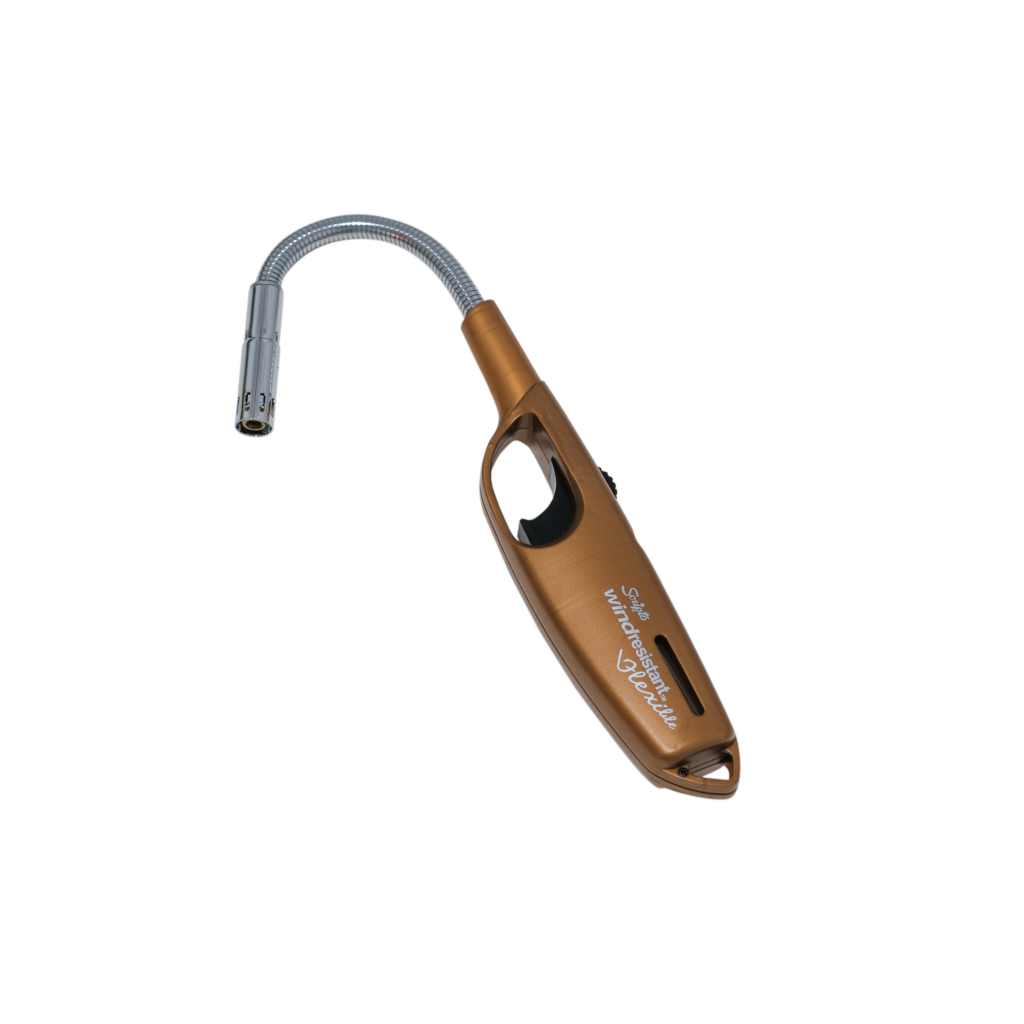 Gold Scripto GM10 Flex wind-resistant utility lighter front view