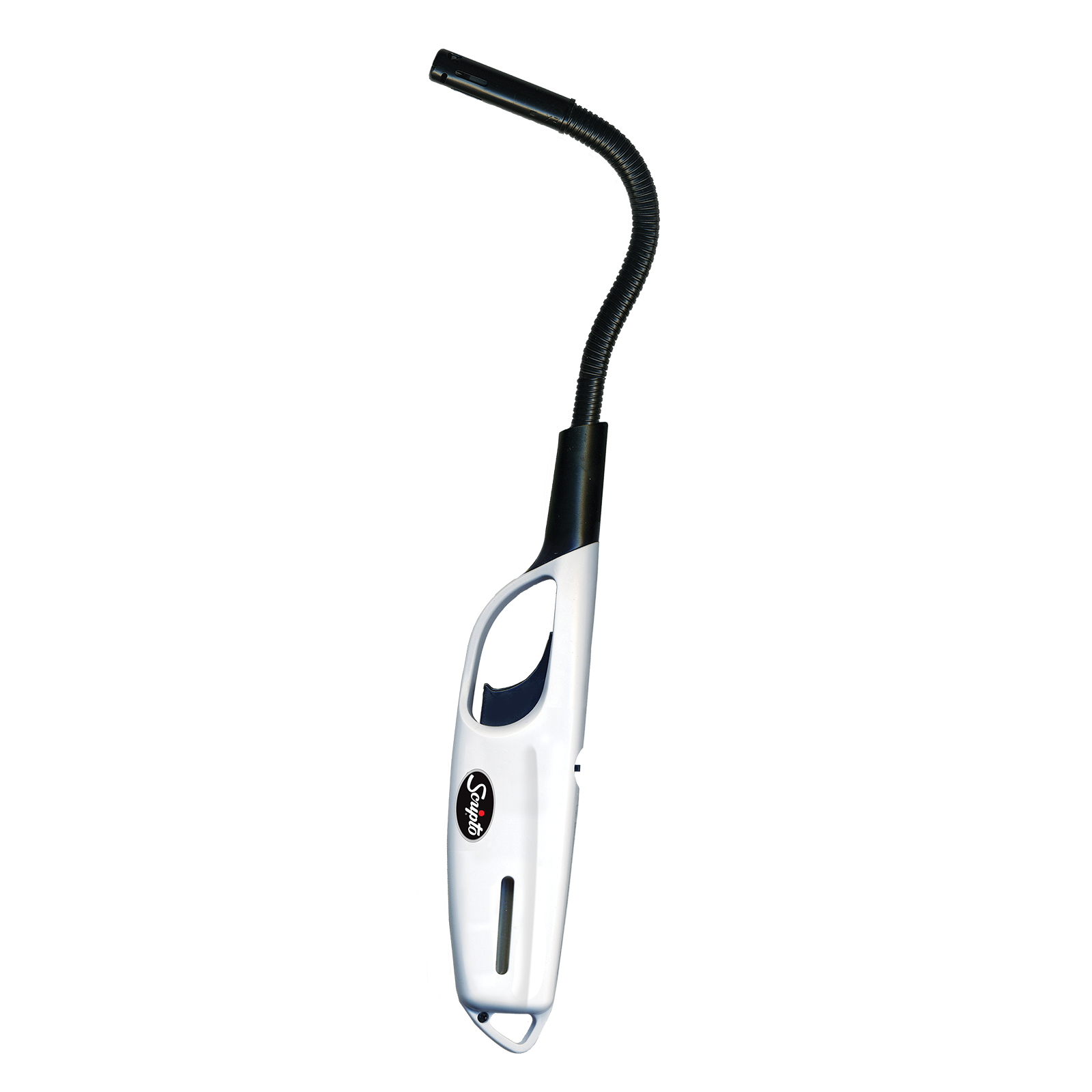 White Scripto Aim ‘n Flame MAX Flex utility lighter with flexible nozzle