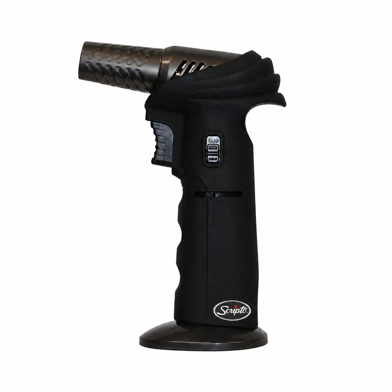 Scripto JetFlame Butane Torch with adjustable nozzle in low-angle position