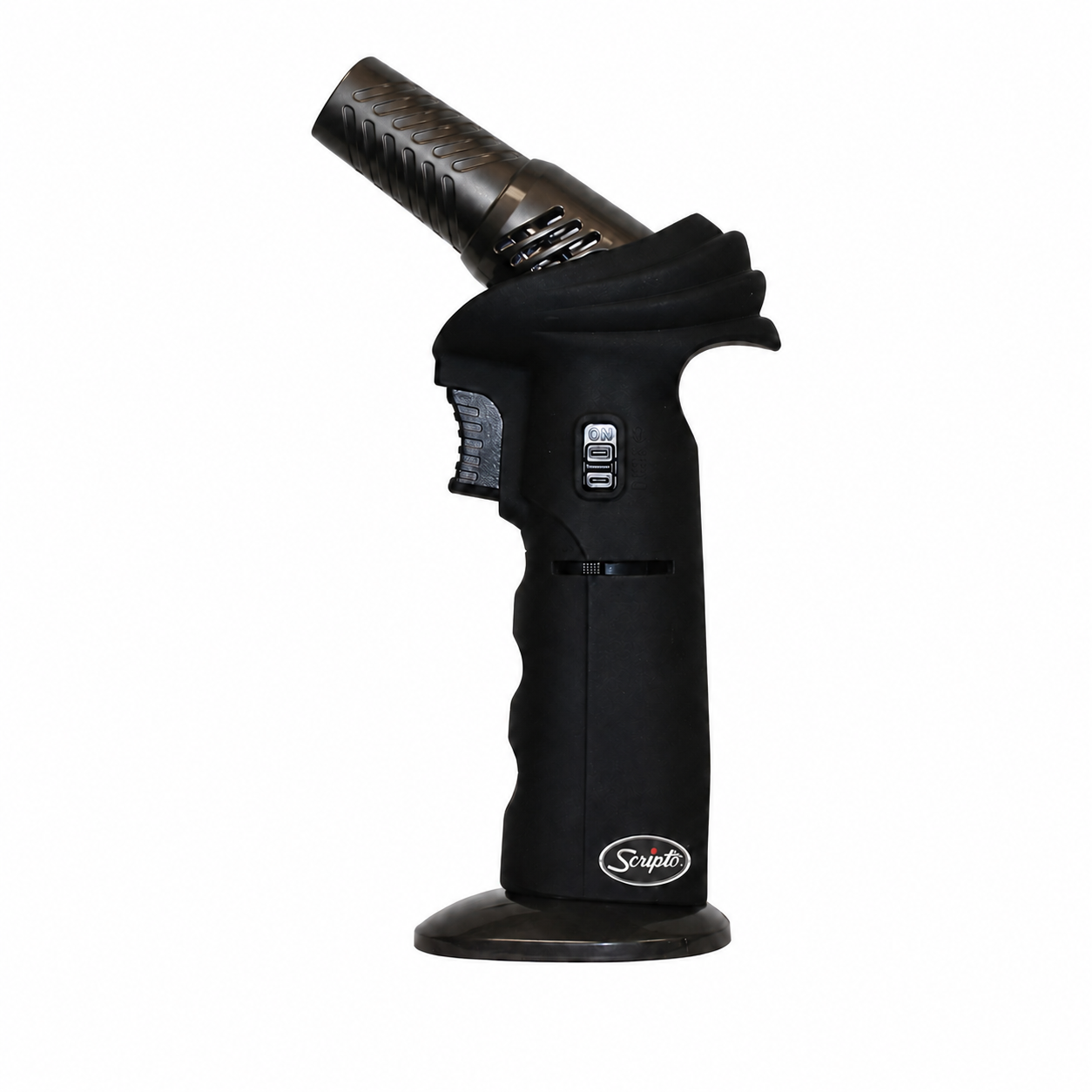 Scripto JetFlame Butane Torch with adjustable nozzle in mid-angle position